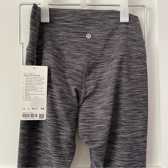 BNWT 🦓 Lululemon High Rise Align 28” Leggings in Heather Space Grey stripey - Picture 4 of 6